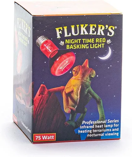 Miniatura 2 de Fluker's Foco rojo de la noche que toma el sol, lámpara infrarroja del calor para los reptiles, 75 vatios