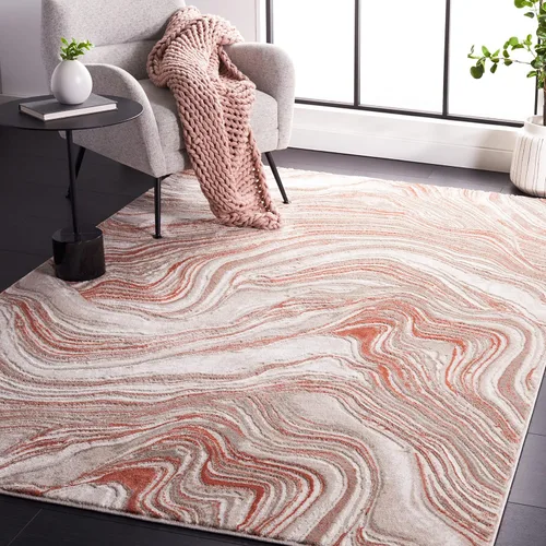 Miniatura 11 de SAFAVIEH Meadow Collection - Alfombra para pasillo, 2 x 7 pies, azul y gris, diseño abstracto moderno, no desprende pelusa y de fácil cuidado, ideal