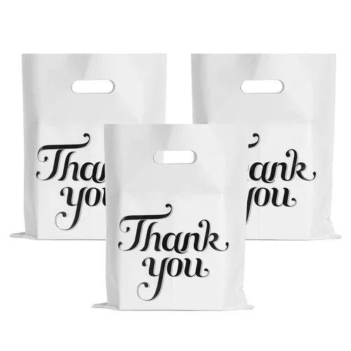 Miniatura 8 de 100 piezas bolsas de agradecimiento rosas de 12x15", bolsas de compras para golosinas, boutique, venta al por menor, regalos de fiesta, ropa, bolsas