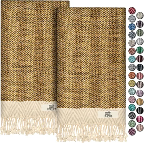 Miniatura 12 de EPHESUS TOWELS Toallas de Mano - Juego de 2 18" x 30" - Toalla de Mano Turca Decorativa para Baño, Cocina, Invitados, Cara, Cabello, Té, Paño