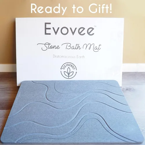 Miniatura 4 de Evovee Tapete de baño de piedra de tierra de diatomeas, tapete de baño de piedra para baño, tapete de baño de piedra de secado rápido, tapete
