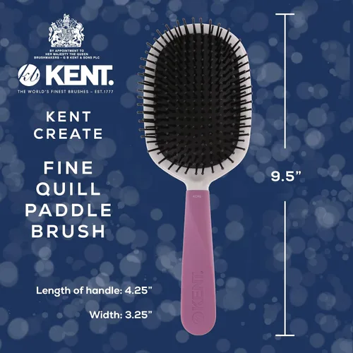 Miniatura 2 de Kent KCR5 "Create" - Cepillo acolchado grande para alisar y alisar todo tipo de cabello, cepillo desenredante con mango ergonómico morado y cerdas