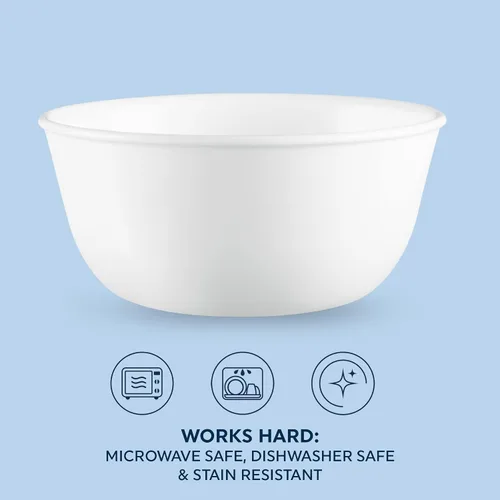 Miniatura 7 de Corelle Vitrelle - Juego de vajilla de servicio de 18 piezas para 6 piezas, color blanco escarcha de invierno y Vitrelle de 28 onzas, juego de 6
