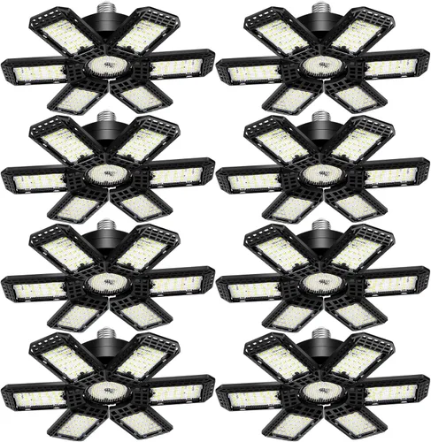 Miniatura 7 de AUDLES - Paquete de 1 luz de garaje, 200 W, 20000 lm, 6500 K, luces LED para taller, luces de techo LED para garaje con 6+1 paneles deformables