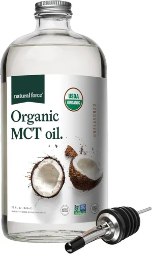 Miniatura 9 de Aceite MCT cremoso Natural Force sabor caramelo – sin lácteos, certificado keto, MCTs emulsionados para dieta baja en carbohidratos, café