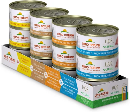 Miniatura 11 de Almo Nature Wet Cat Food HQS Natural Rotational Diet Fish Selection & Chicken Drumstick - Paquete variado, sin granos, sin aditivos, altamente
