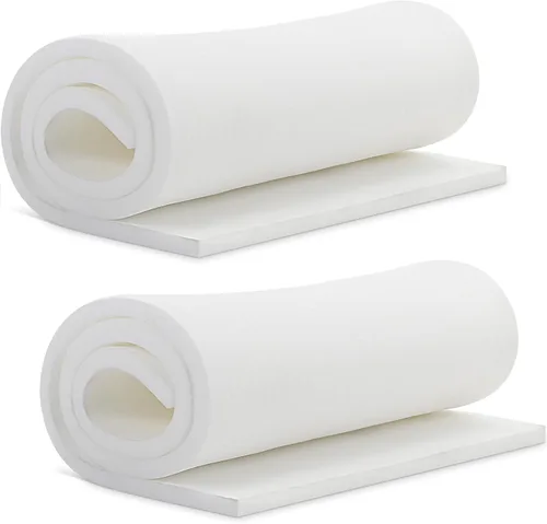 Frienda 2 cojines de espuma de tapicería de 1/2 x 24 x 72 pulgadas, cojín de espuma de poliuretano blanco para reemplazo de asientos, proyectos de