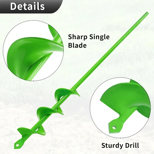 Miniatura 4 de Broca de taladro para plantar, broca en espiral de longitud extendida de 1.6 x 16.5 pulgadas, para bombillas, flores y plantas de cama, se adapta a