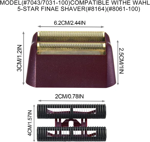 Miniatura 3 de Juego de 2 piezas de repuesto profesional de la serie 5 Star Finale Shaver Shaper Super Close Gold Foil y cortador de barra compatible con Wahl