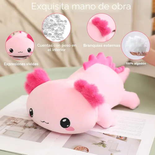Miniatura 3 de SQEQE Peluche de ajolote con peso, animal de peluche de ajolote con peso, lindo juguete de almohada rosa suave, regalo para niños y adultos, 9.8