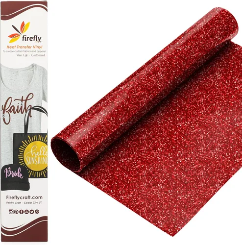 Miniatura 70 de Firefly Craft - Lámina de vinilo de transferencia de calor con purpurina turquesa HTV - Vinilo para transferencia térmica - Hojas de tela