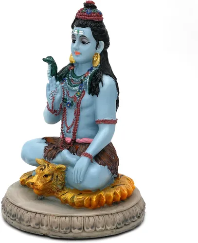 Miniatura 7 de alikiki Estatua hindú de Dios Señor Shiva – 5.7 pulgadas de alto, ídolo Shiva Murti Pooja, artículo Puja Diwali regalos para boda india, baby