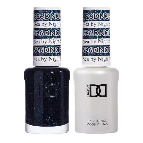 DND - Juego de esmaltes de gel negro, esmalte de gel UV/LED y esmalte de uñas secado al aire, dúo de esmalte a juego sin astillas, 0.5 onzas MAR POR