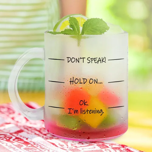 Miniatura 3 de Fatbaby ¡No hables! Taza de café divertida de 11 oz de vidrio, regalo de cumpleaños original para mujeres, esposa, mamá, hija con taza de frases
