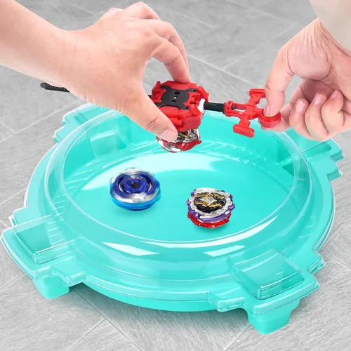 Miniatura 2 de COCOFOX Battling Top Burst Conjunto de Juguetes - Juego completo de batalla con estadio, 6 trompos de batalla y 2 lanzadores, juguetes para niños