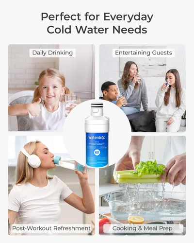 Miniatura 9 de Waterdrop LT1000PC ADQ747935 MDJ64844601 Filtro de agua para refrigerador, reemplazo para LG® LT1000P®, ADQ74793501, ADQ74793502, Kenmore 46-9980