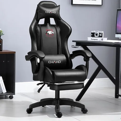 Miniatura 8 de KEUVEN Silla para videojuegos, silla de computadora con reposapiés y soporte lumbar, silla de juego ajustable en altura con asiento giratorio