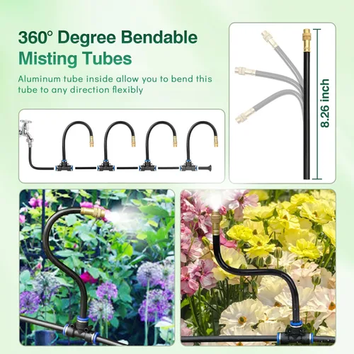 Miniatura 3 de Sistema de riego por goteo ajustable de 360° - Kit de rociadores de trampolín de agua para niños diversión de verano. Sistema de riego de plantas