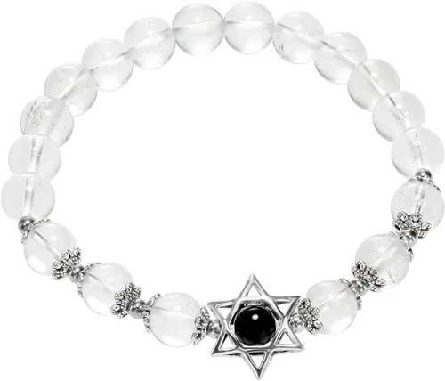 Miniatura 2 de TUMBEELLUWA Pulsera con cuentas Hexagrama Estrella Curativa Cristal Semipreciosa Piedra Estirada