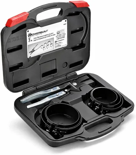Miniatura 2 de Powerbuilt - Juego de herramientas de compresor de anillo de pistón para motor de automóvil, abrazaderas de mantenimiento de vehículos, alicates