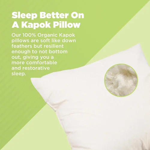 Miniatura 2 de Bean Products Kapok - Almohada de 12 x 20 pulgadas, algodón orgánico, vegano, de calidad premium, hecho en Estados Unidos, cojín para el suelo