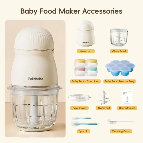 Miniatura 7 de Fabricante de Alimentos para Bebés, Juego Pequeño de Procesador de Alimentos para Bebés, Fruta, Verdura, Carne, Fabricante de Alimentos para Bebés