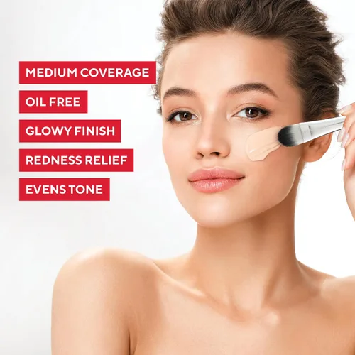 Miniatura 3 de Mirabella Skin Tint Creme - Base líquida de maquillaje mineral sin aceite para una cobertura media, con ácido hialurónico, escualano y alantoína III