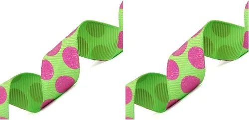 Miniatura 15 de Morex Ribbon Sugar Dots - Cinta de grogrén con purpurina, 7/8 pulgadas por 20 yardas, aguamarina/lavanda (98805/20-612)