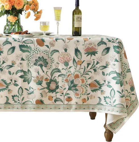 Miniatura 10 de patdrea - Mantel de lino floral, grueso, decorativo y francés para mesas rectangulares o cuadradas, para cocina y comedor, 55 x 79 pulgadas