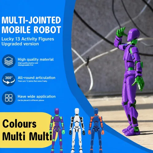 Miniatura 5 de Juego de 13 figuras de acción, 6 figuras de acción T-Robot 13, Titan 13, juguetes impresos en 3D articulados, para entusiastas del modelaje, etc.