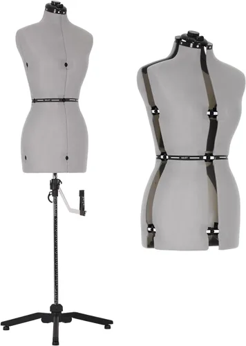 Miniatura 8 de FDW Maniquí femenino con forma de maniquí de costura, torso, ajuste a la cintura, las caderas, el cuello y la longitud de la espalda con base