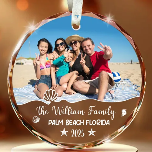 Miniatura 41 de Adorno de cristal con foto personalizada 2026 – Adorno de Navidad familiar personalizado, nombre personalizado, foto, fecha, recuerdo del día