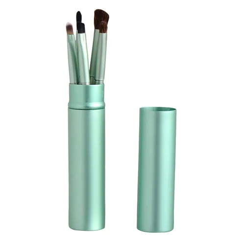 Miniatura 7 de AKOAK 5 unids/set Viaje Portátil Mini Ojo Maquillaje Cepillo Aplicar Sombra de Ojos Delineador de Cejas Cepillo de Maquillaje de Labios Juego de Oro