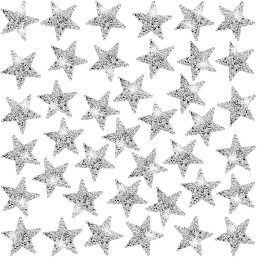 Miniatura 9 de Ximalun 37 parches de estrellas de 6 tamaños para planchar, apliques de estrella con diamantes de imitación, parches adhesivos para planchar