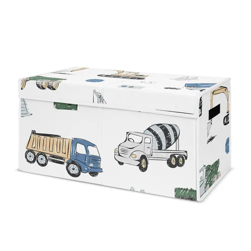 Miniatura 8 de Sweet Jojo Designs Caja de almacenamiento de juguetes de tela roja y blanca para niños, para niños, para colección de parches de béisbol