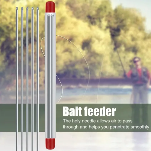 Miniatura 5 de Aguja de enganche de lombriz de tierra hueca portátil de acero inoxidable gusano de pesca penetrante cebo superior perforador de aguja de carpa, 5