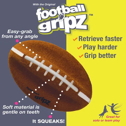 Miniatura 6 de Nylabone Power Play - Juguete de fieltro de fieltro Gripz Fetch, bola chirriante, juguete masticable para perros, grande (1 unidad)