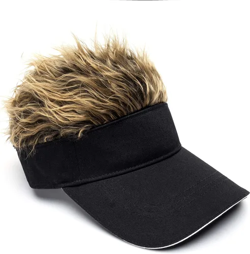 Miniatura 3 de Gorra de béisbol ajustable para hombre, con visera para el sol, divertida, gorra de golf falsa, color negro