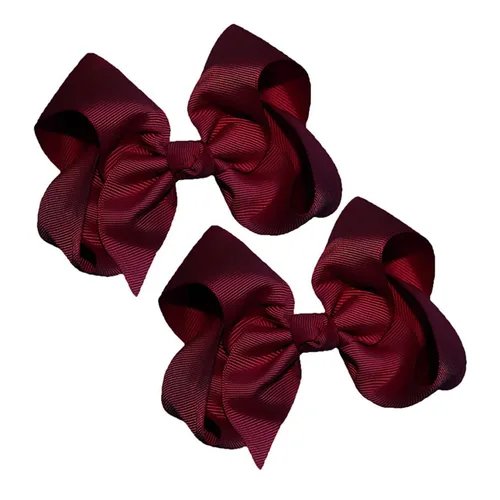 Miniatura 26 de WEBB DIRECT2U Juego de dos lazos para el pelo de grogrén sólido de 4 pulgadas, pinzas de cocodrilo, color verde manzana
