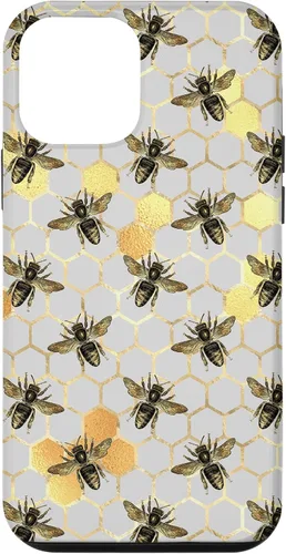 Miniatura 16 de iPhone 12 Pro Max Bumble Bee - Honeycomb Apicultor amarillo Abeja patrón caso