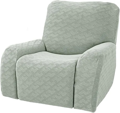Miniatura 18 de vctops Fundas elásticas para sofá reclinable de 8 piezas, fundas de jacquard grande para sofá reclinable de 3 asientos, protector suave Blanco