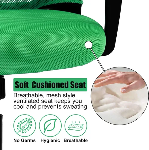Miniatura 2 de Silla de oficina ergonómica para escritorio, silla de malla con soporte lumbar y apoyabrazos de altura ajustable, silla ejecutiva para mujeres