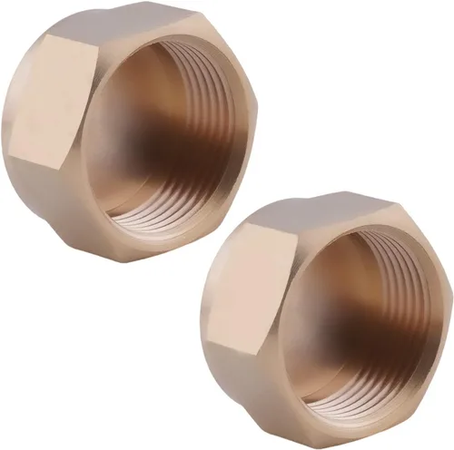 Miniatura 6 de Othmro 2 unids 3/8 de oro de tubería de montaje de válvula de latón hexagonal rosca hembra conector de manguera de rosca fina para tuberías de agua