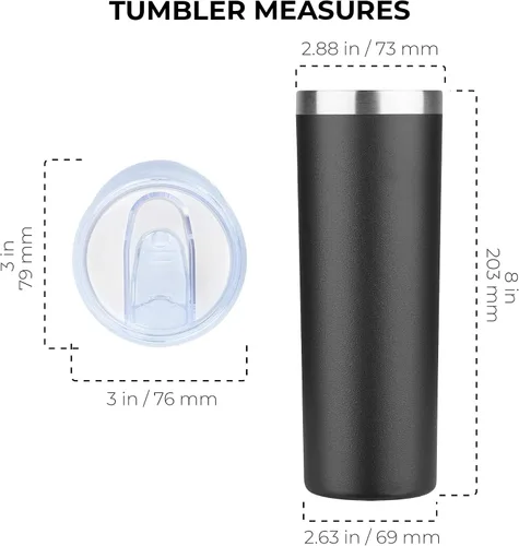 Miniatura 7 de Vaso aislado personalizado de 20 onzas con tapa, termo personalizado con recubrimiento de polvo de metal delgado para mujeres y hombres, regalo