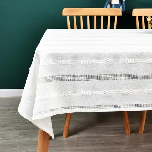 Miniatura 18 de Mantel de Algodón Resistente para Mesa Cuadrada Estilo Granja Vintage Mantel Lavable Cobertura de Mesa Rústica (Gris, 52''x52'')