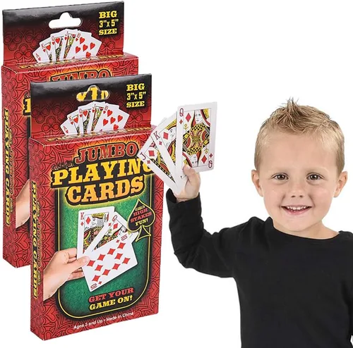The Dreidel Company Baraja de cartas para niños, baraja de cartas, juegos, diversión familiar, recuerdos de fiesta (cartas grandes (3 x 5 pulgadas),