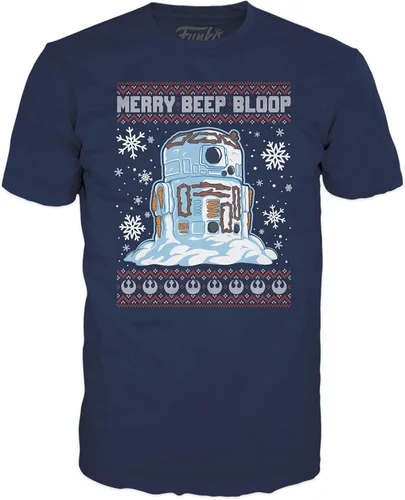 Funko Pop Boxed Tee Star Wars Holiday - Muñeco de nieve R2-D2 - S - Camiseta - Ropa - Idea de regalo - Camiseta de manga corta para adultos, unisex,