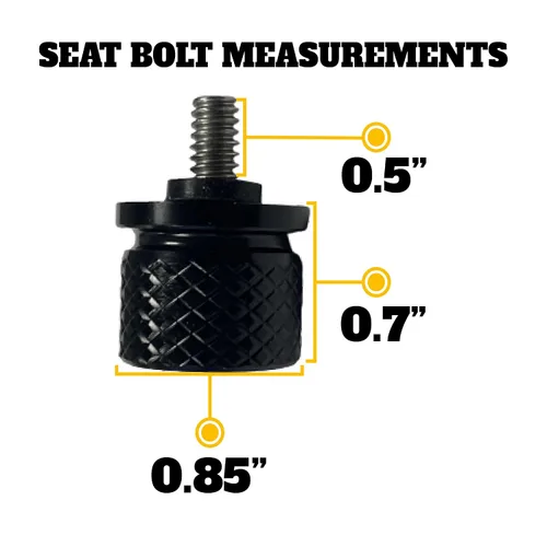 Miniatura 3 de Spread Eagle - Perno de asiento trasero de aluminio moleteado grande 1/4-20 para Harley Davidson 1996-2024+. Hecho a medida en los Estados Unidos