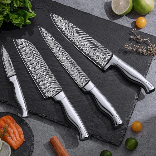 Miniatura 2 de Juego de Cuchillos, Astercook Juego de Cuchillos de Cocina de 15 Piezas con Afilador Integrado, Juego de Bloque de Cuchillos de Acero Inoxidable