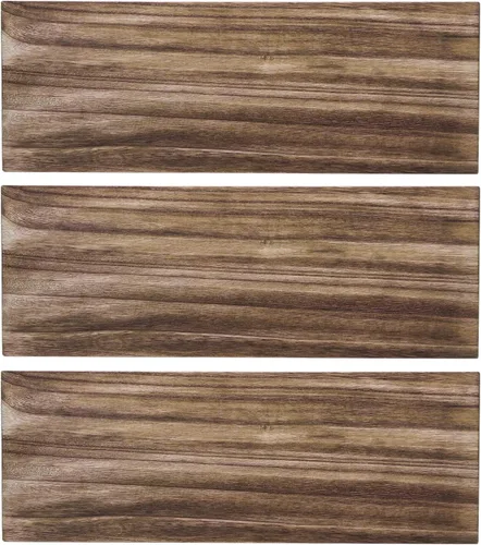 Miniatura 3 de onlytak Madera sin terminar multifunción, letreros, arte de pared, estantes de almacenamiento, 16.5 x 5.9 x 0.59 pulgadas, juego de 3, negro